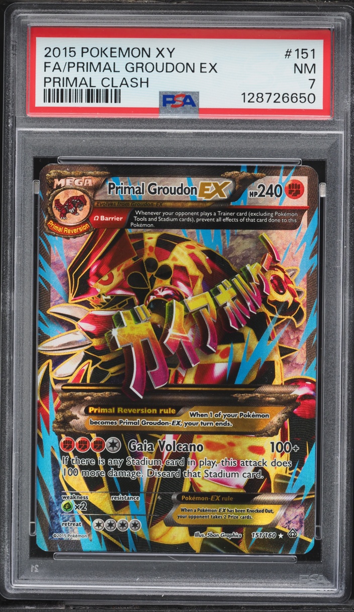 2015 Pokemon XY Primal Clash Full Art Primal Groudon EX #151 PSA 7 NRMT