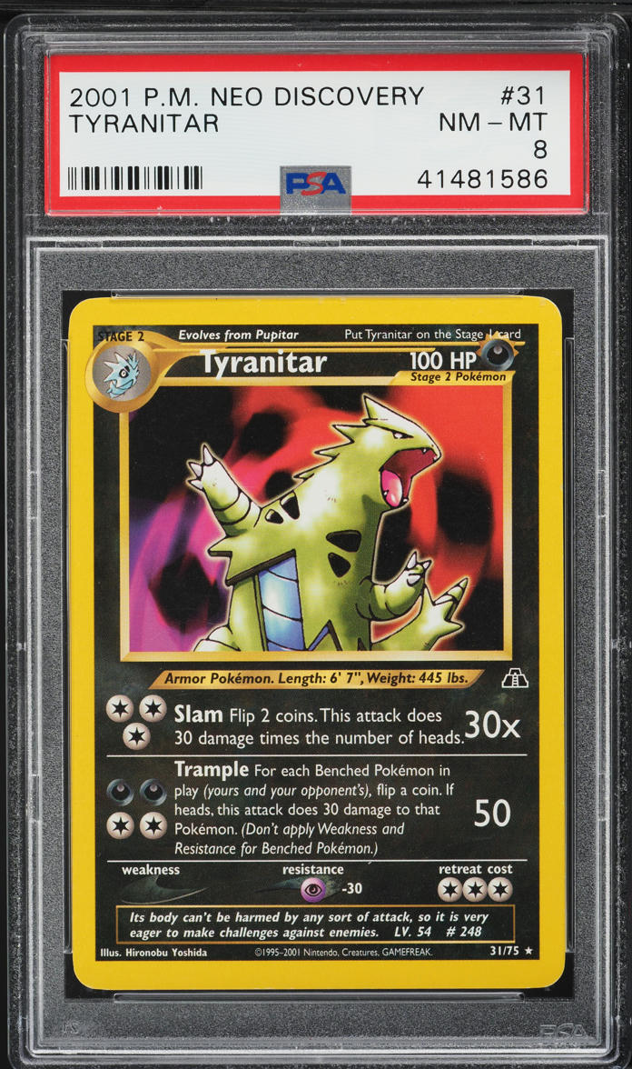 2001 Pokemon Neo Discovery Tyranitar #31 PSA 8 NM-MT