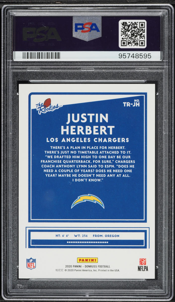 2020 Donruss The Rookies Justin Herbert ROOKIE #TR-JH PSA 10 GEM MINT
