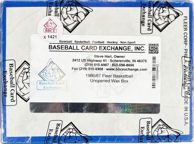 1986 Fleer Basketball Sealed Box - 36ct Packs - BBCE AUTH, LOA