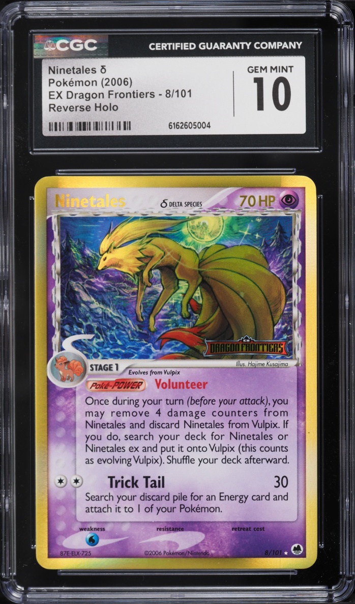 2006 Pokemon EX Dragon Frontiers Reverse Holo Ninetales #8 CGC 10 GEM MINT