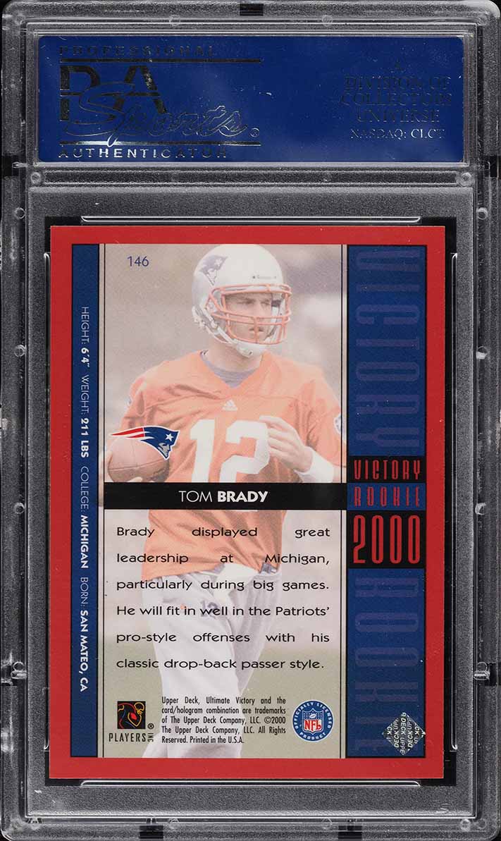 2000 Ultimate Victory Tom Brady ROOKIE /2000 #146 PSA 10 GEM MINT