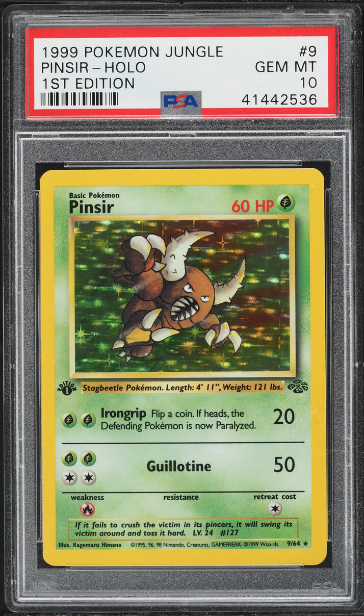 1999 Pokemon Jungle 1st Edition Holo Pinsir #9 PSA 10 GEM MINT