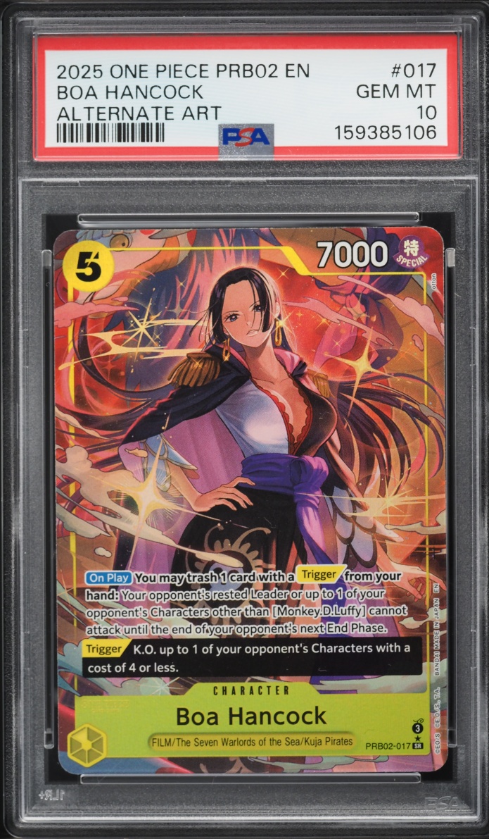 2025 One Piece Premium Booster The Best Vol.2 SR Alt Art Boa Hancock #017 PSA 10 GEM MINT