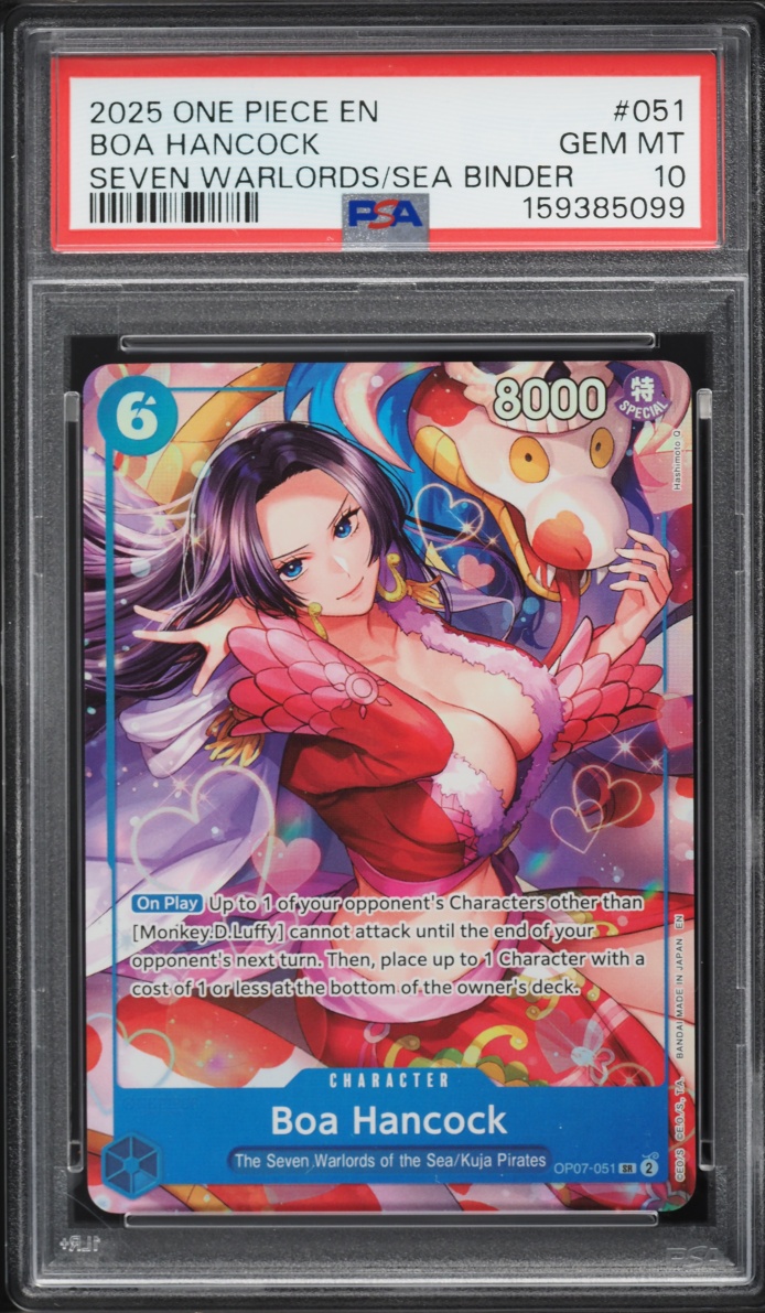 2025 One Piece Seven Warlords Of The Sea Binder Set Alt Art Boa Hancock #OP07-051 PSA 10 GEM