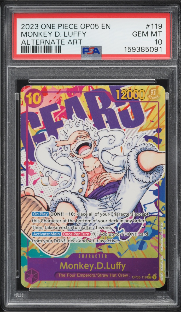 2023 One Piece Awakening Of The New Era Alt Art Monkey D. Luffy #OP05-119 PSA 10 GEM MINT