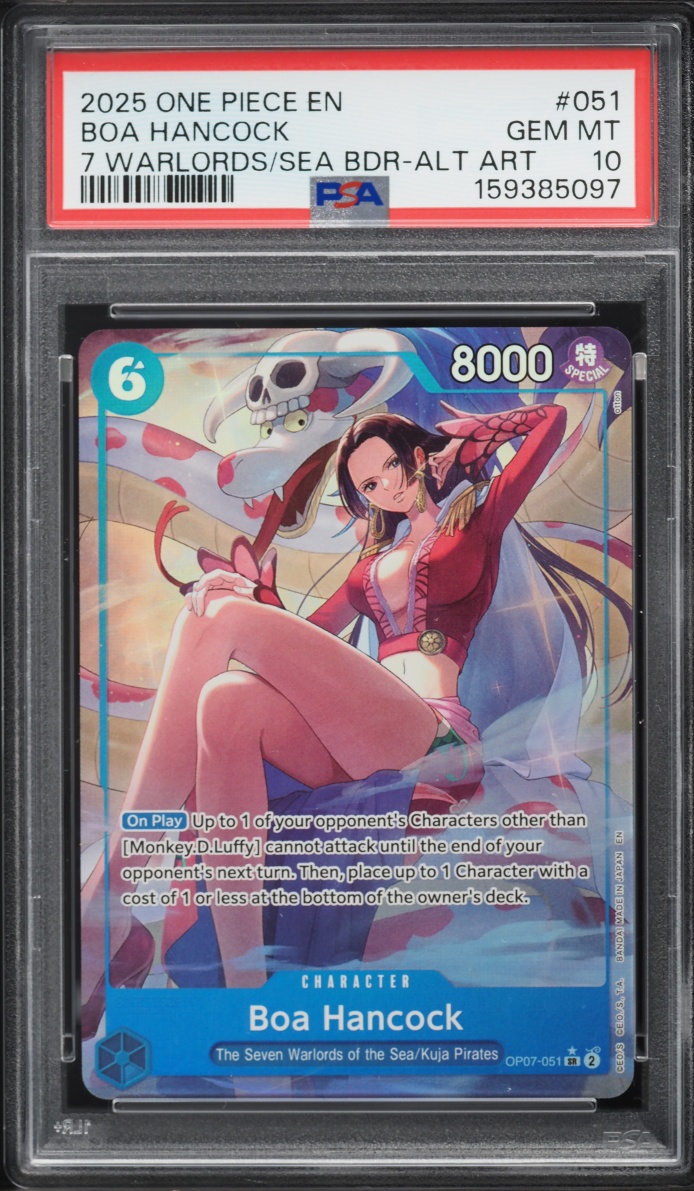 2025 One Piece Seven Warlords Of The Sea Binder Set Alt Art Boa Hancock #OP07-051 PSA 10 GEM