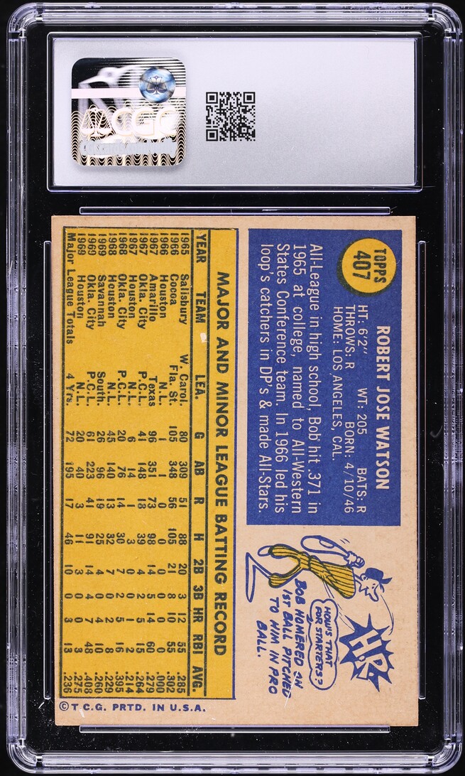 1970 Topps Bob Watson #407 CGC 5.5 EX+