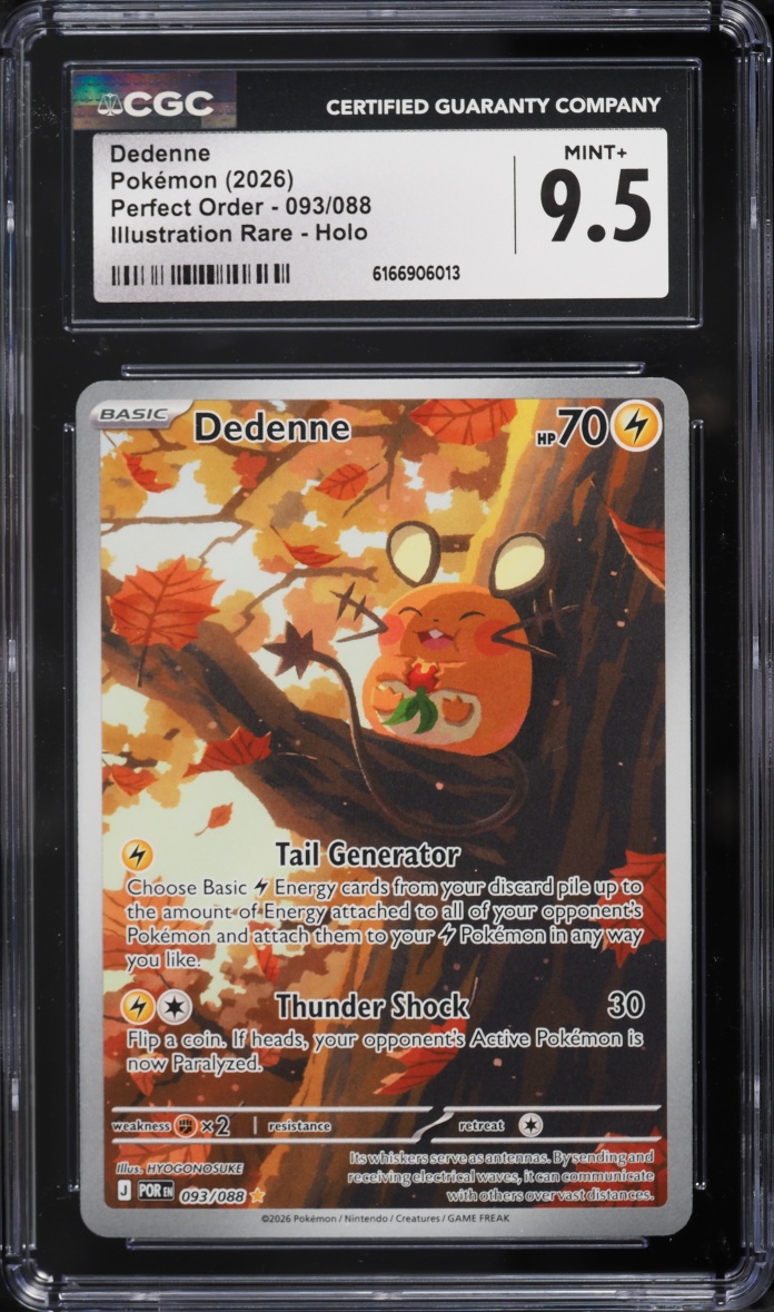 2026 Pokemon Mega Evolution Perfect Order IR Dedenne #093 CGC 9.5 MINT+