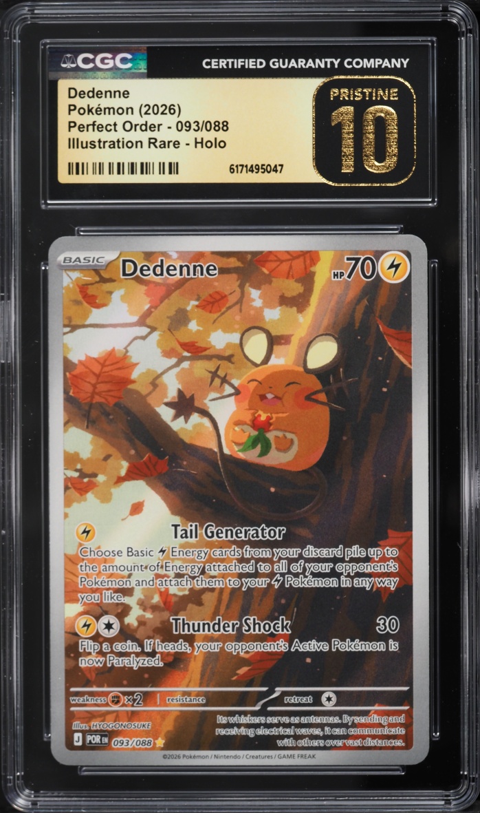 2026 Pokemon Mega Evolution Perfect Order IR Dedenne #93 CGC 10 PRISTINE