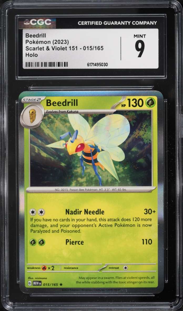 2023 Pokemon Scarlet & Violet 151 Holo Beedrill #015 CGC 9 MINT