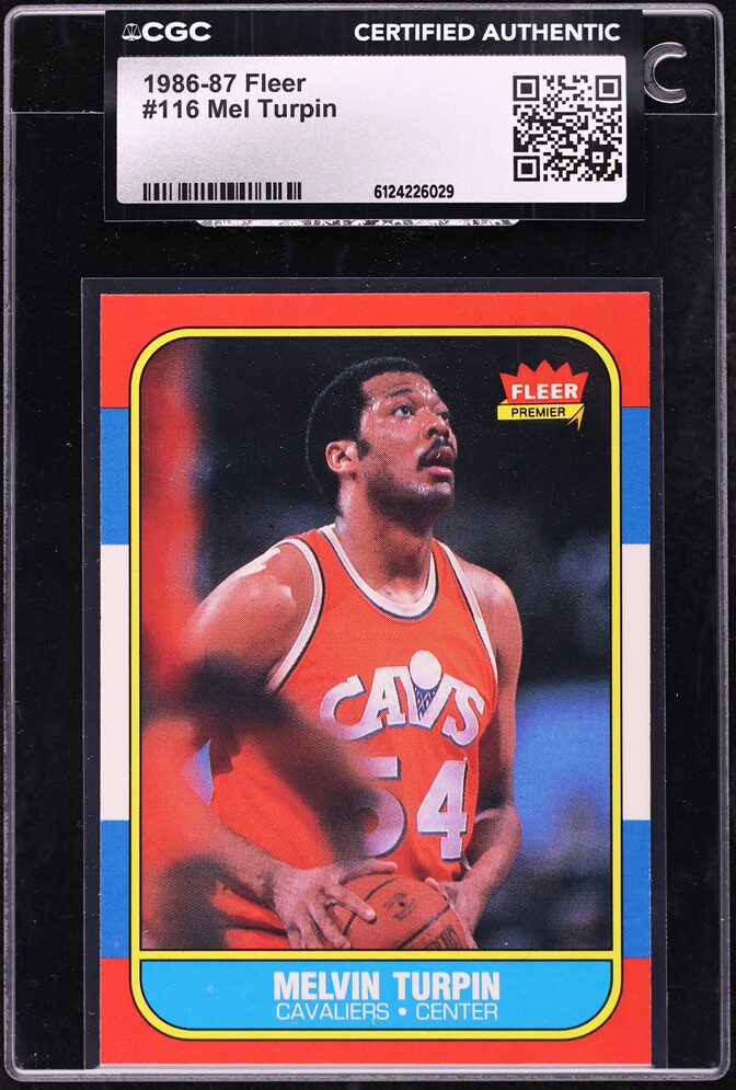 1986 Fleer Basketball Melvin Turpin ROOKIE #116 CGC AUTH