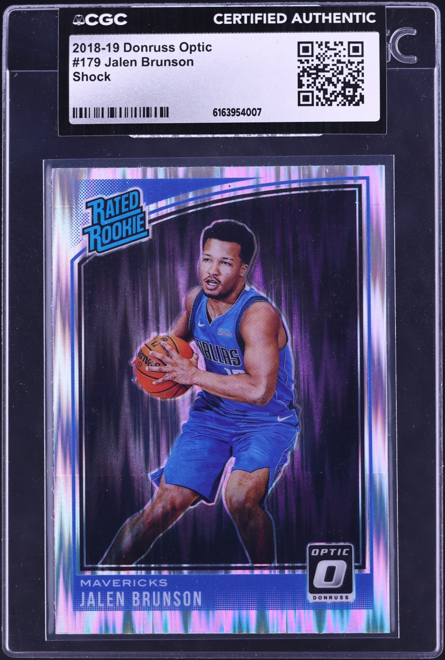 2018 Donruss Optic Shock Prizm Jalen Brunson ROOKIE #179 CGC AUTH