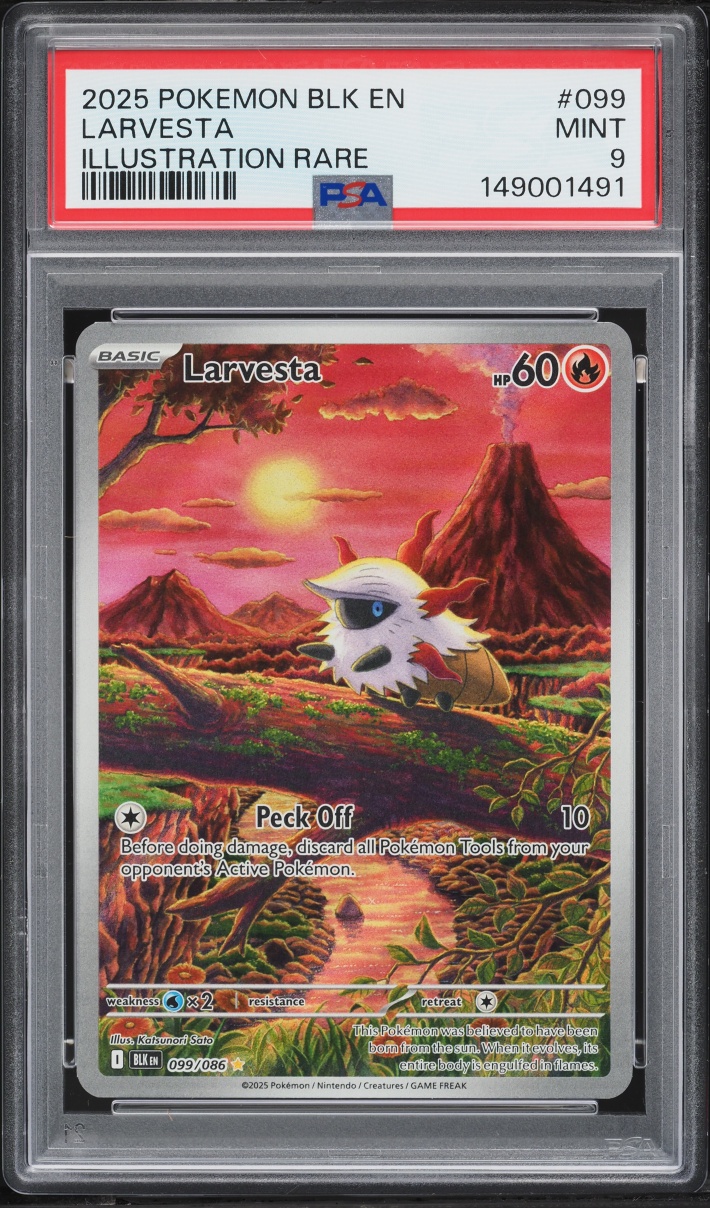 2025 Pokemon Scarlet & Violet Black Bolt IR Larvesta #99 PSA 9 MINT