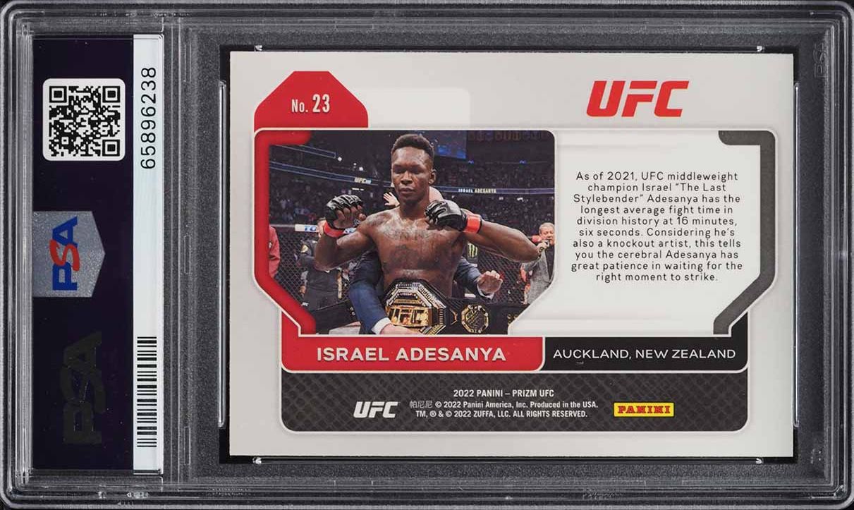 2022 Panini Prizm UFC Israel Adesanya #23 PSA 10 GEM MINT