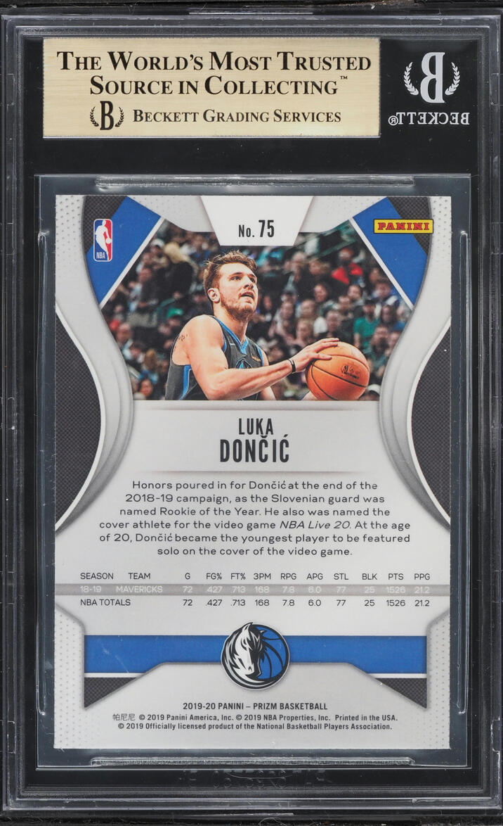 2019 Panini Prizm Luka Doncic #75 BGS 9.5 GEM MINT