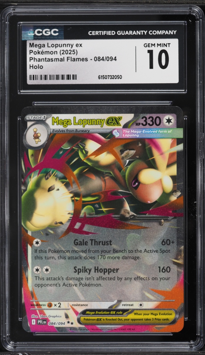 2025 Pokemon Mega Evolution Phantasmal Flames Holo Mega Lopunny EX #84 CGC 10 GEM MINT