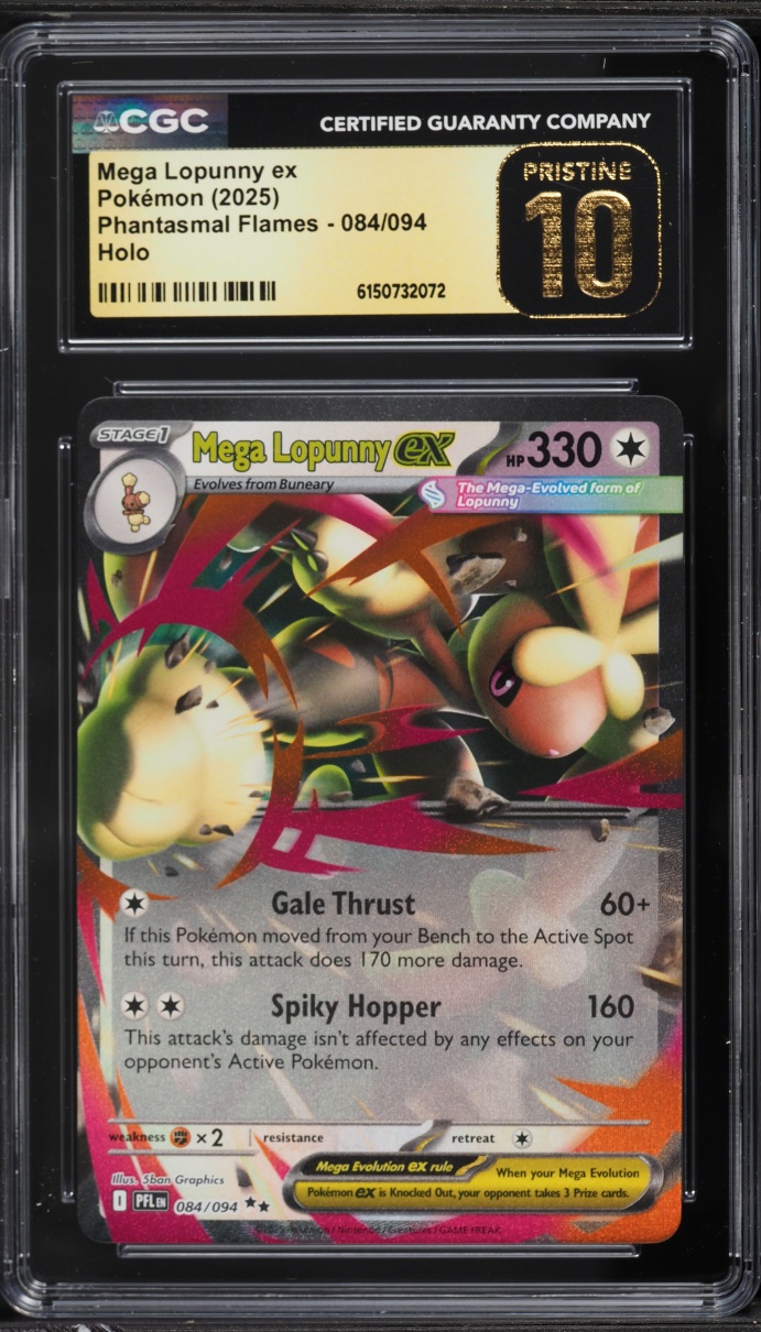 2025 Pokemon Mega Evolution Phantasmal Flames Holo Mega Lopunny EX #84 CGC 10 PRISTINE