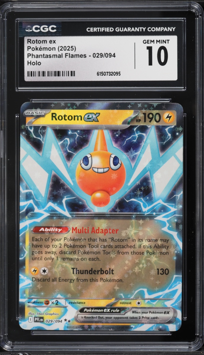 2025 Pokemon Mega Evolution Phantasmal Flames Holo Rotom EX #29 CGC 10 GEM MINT