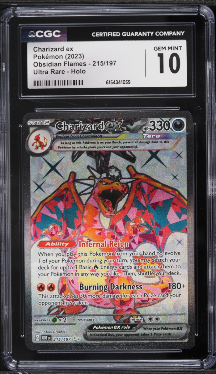 2023 Pokemon Scarlet & Violet Obsidian Flames Full Art Charizard ex #215 CGC 10 GEM MINT
