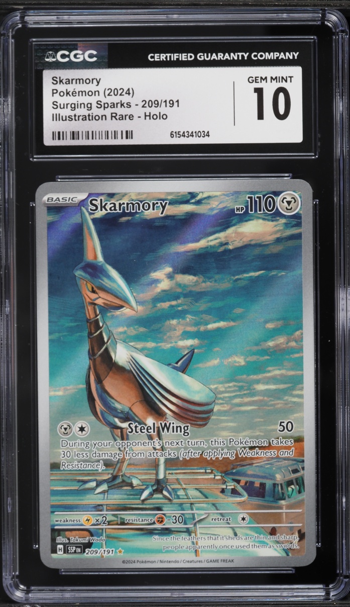 2024 Pokemon Scarlet & Violet Surging Sparks IR Skarmory #209 CGC 10 GEM MINT