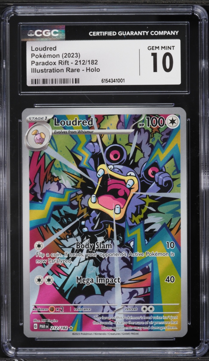 2023 Pokemon Scarlet & Violet Paradox Rift IR Loudred #212 CGC 10 GEM MINT