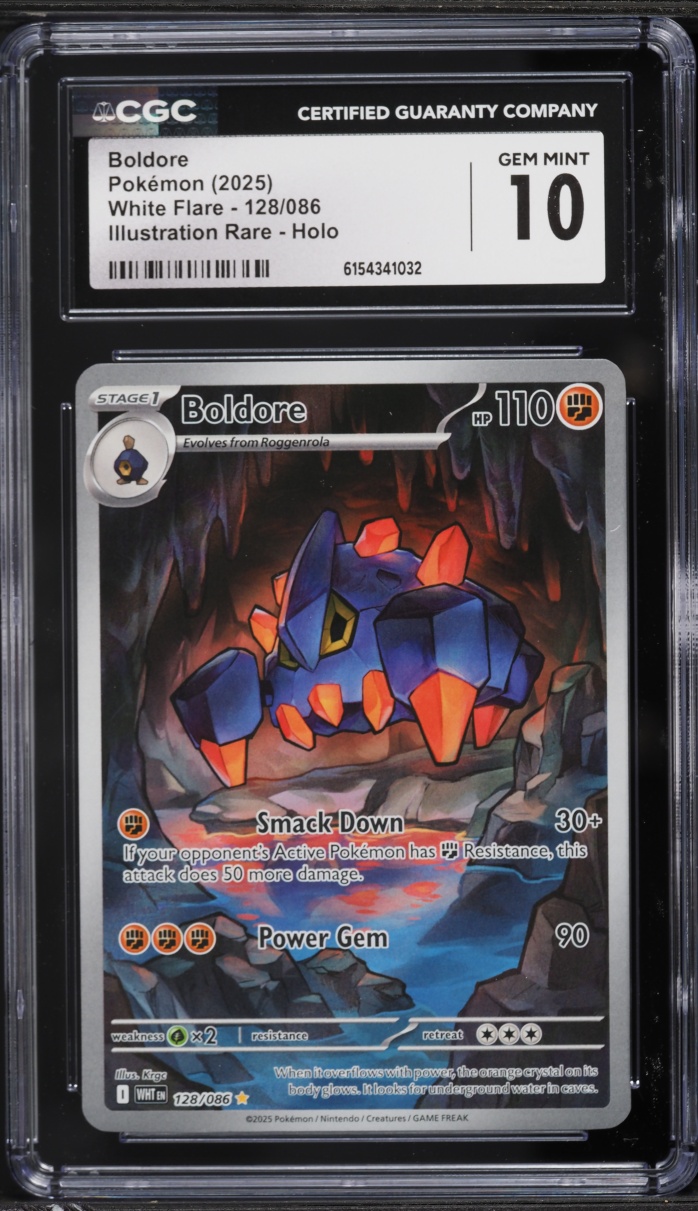 2025 Pokemon Scarlet & Violet White Flare IR Boldore #128 CGC 10 GEM MINT