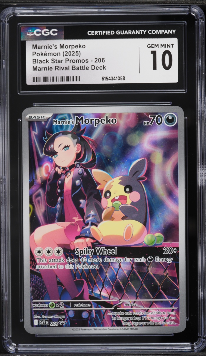 2025 Pokemon Scarlet & Violet Promo Rival Battle Deck Full Art Marnie's Morpeko #206 CGC 10 GEM