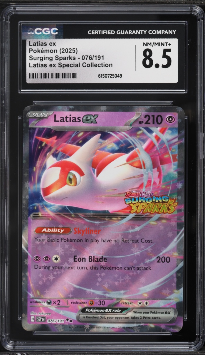 2025 Pokemon Scarlet & Violet Surging Sparks Special Collection Holo Latias ex #76 CGC 8.5