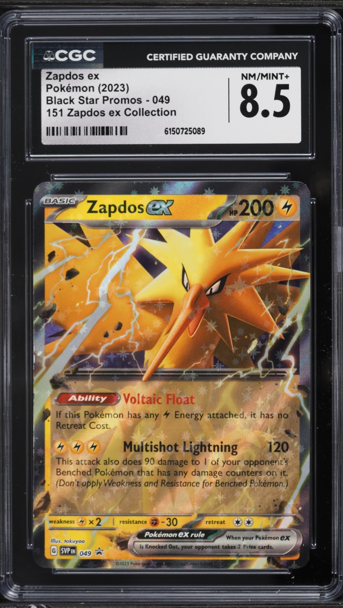 2023 Pokemon Scarlet & Violet Promo 151 Collection Holo Zapdos ex #49 CGC 8.5 NM-MT+