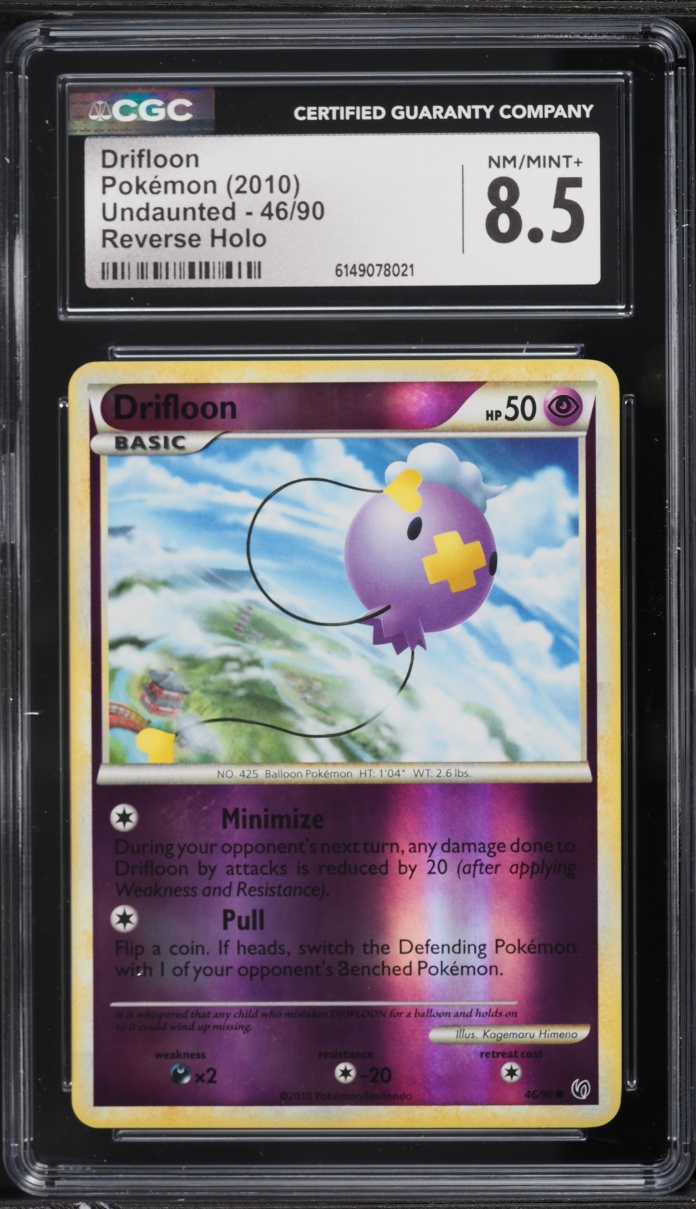 2010 Pokemon HeartGold & SoulSilver Undaunted Reverse Holo Drifloon #46 CGC 8.5 NM-MT+