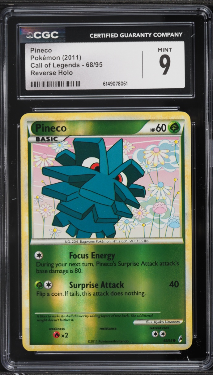 2011 Pokemon Call Of Legends Reverse Holo Pineco #68 CGC 9 MINT