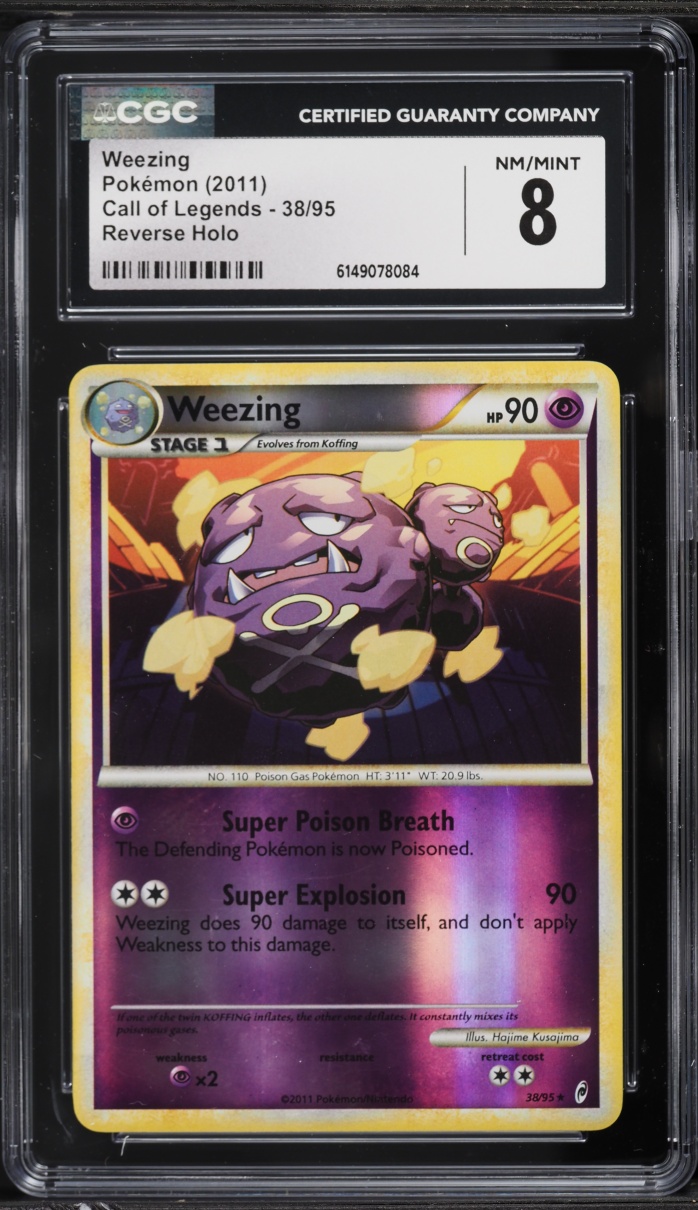 2011 Pokemon Call Of Legends Reverse Holo Weezing #38 CGC 8 NM-MT