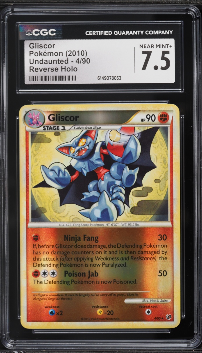 2010 Pokemon HeartGold & SoulSilver Undaunted Reverse Holo Gliscor #4 CGC 7.5 NRMT+