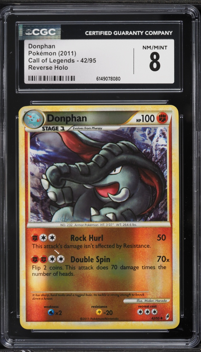 2011 Pokemon Call Of Legends Reverse Holo Donphan #42 CGC 8 NM-MT