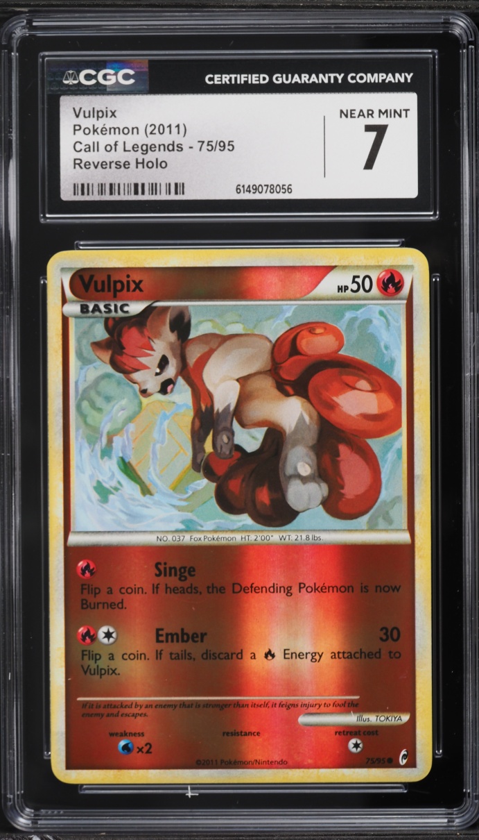 2011 Pokemon Call Of Legends Reverse Holo Vulpix #75 CGC 7 NRMT