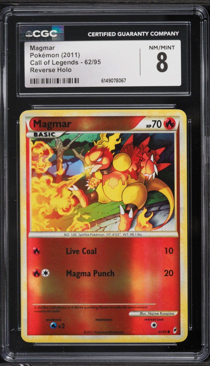 2011 Pokemon Call Of Legends Reverse Holo Magmar #62 CGC 8 NM-MT
