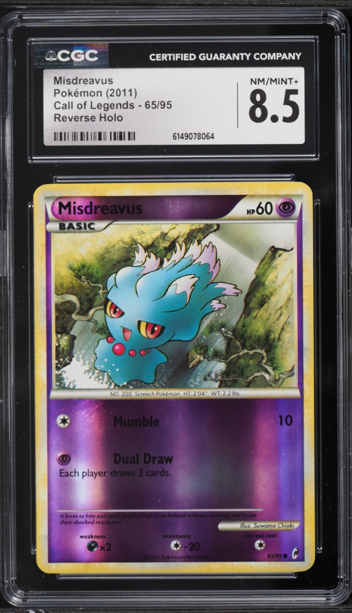 2011 Pokemon Call Of Legends Reverse Holo Misdreavus #65 CGC 8.5 NM-MT+