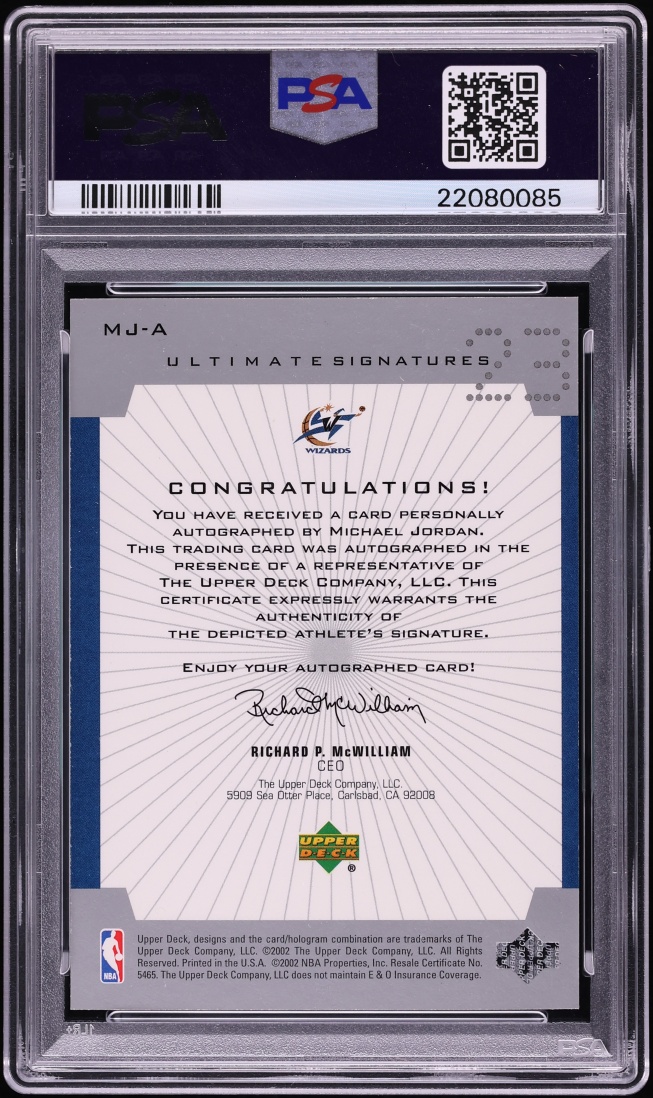 2001 Ultimate Collection Michael Jordan AUTO #MJ-A PSA 10 GEM MINT