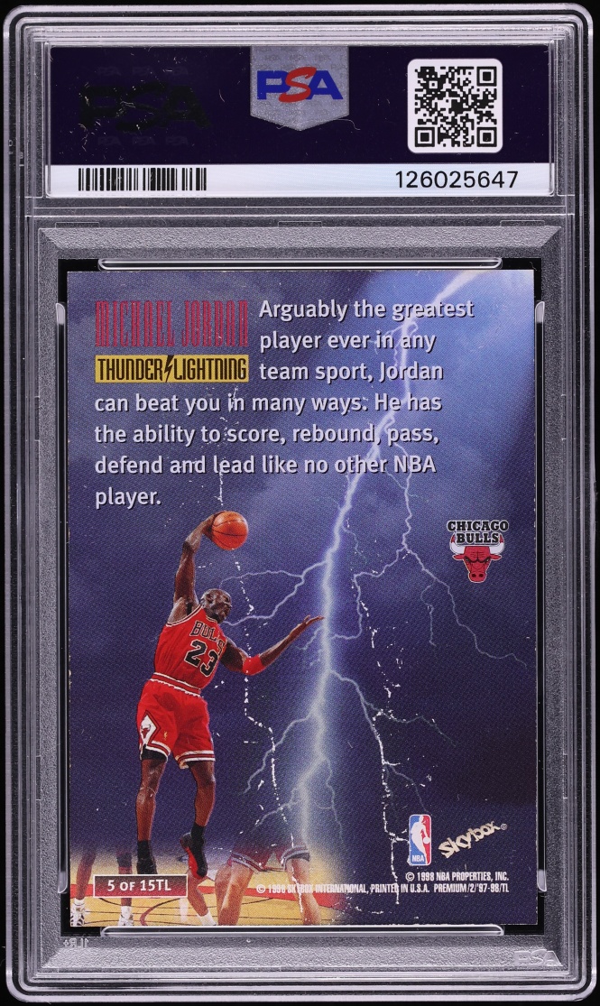 1997 Skybox Premium Thunder & Lightning Michael Jordan #5 PSA 6 EXMT