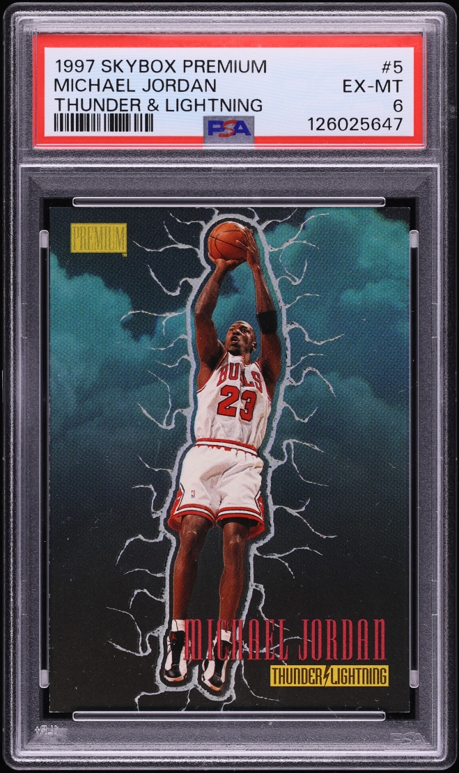 1997 Skybox Premium Thunder & Lightning Michael Jordan #5 PSA 6 EXMT