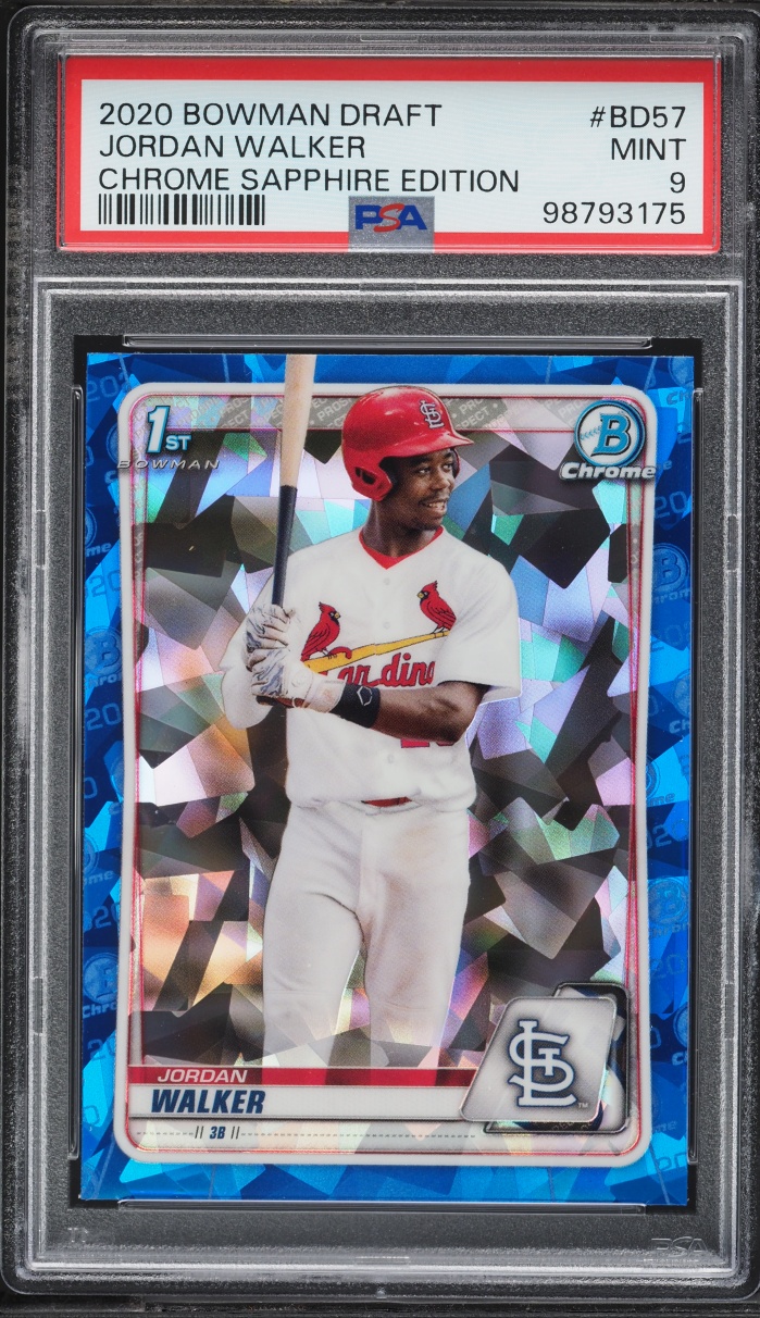 2020 Bowman Chrome Draft Sapphire Jordan Walker PROSPECT #BD-57 PSA 9 MINT