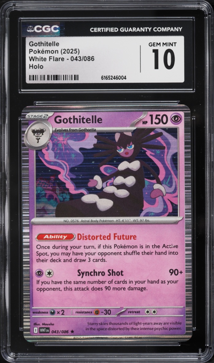 2025 Pokemon Scarlet & Violet White Flare Holo Gothitelle #43 CGC 10 GEM MINT