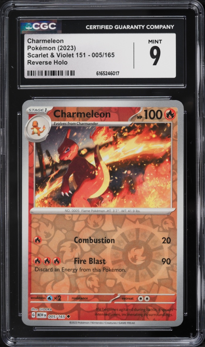 2023 Pokemon Scarlet & Violet 151 Reverse Holo Charmeleon #5 CGC 9 MINT
