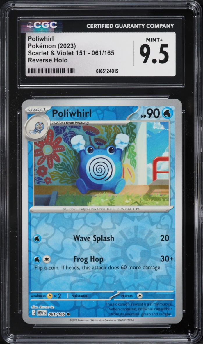 2023 Pokemon Scarlet & Violet 151 Reverse Holo Poliwhirl #61 CGC 9.5 MINT+