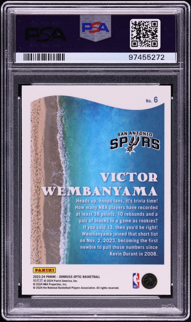 2023 Donruss Optic Splash Victor Wembanyama ROOKIE #6 PSA 10 GEM MINT