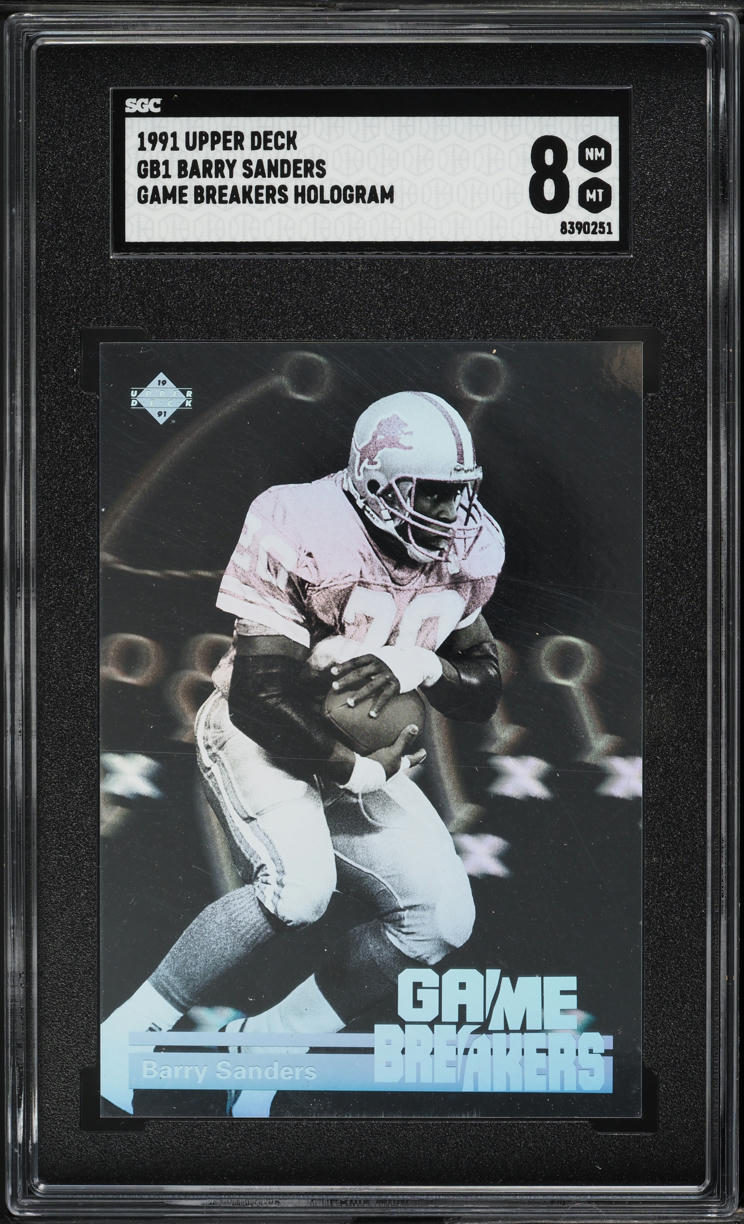 1991 Upper Deck Game Breakers Hologram Barry Sanders #GB1 SGC 8 NM-MT