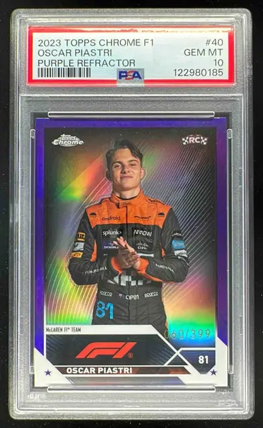 2021 Topps Chrome Formula 1 F1 Red Wave Refractor Oscar Piastri RC