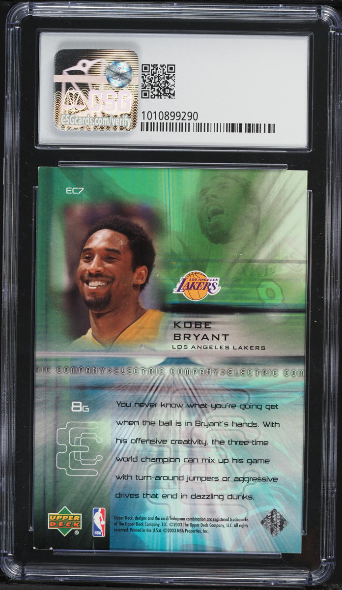 2002 Upper Deck Electric Company Kobe Bryant #EC7 CSG 7.5 NRMT+