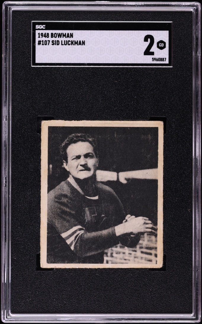 1948 Bowman Football Sid Luckman ROOKIE #107 SGC 2 GD